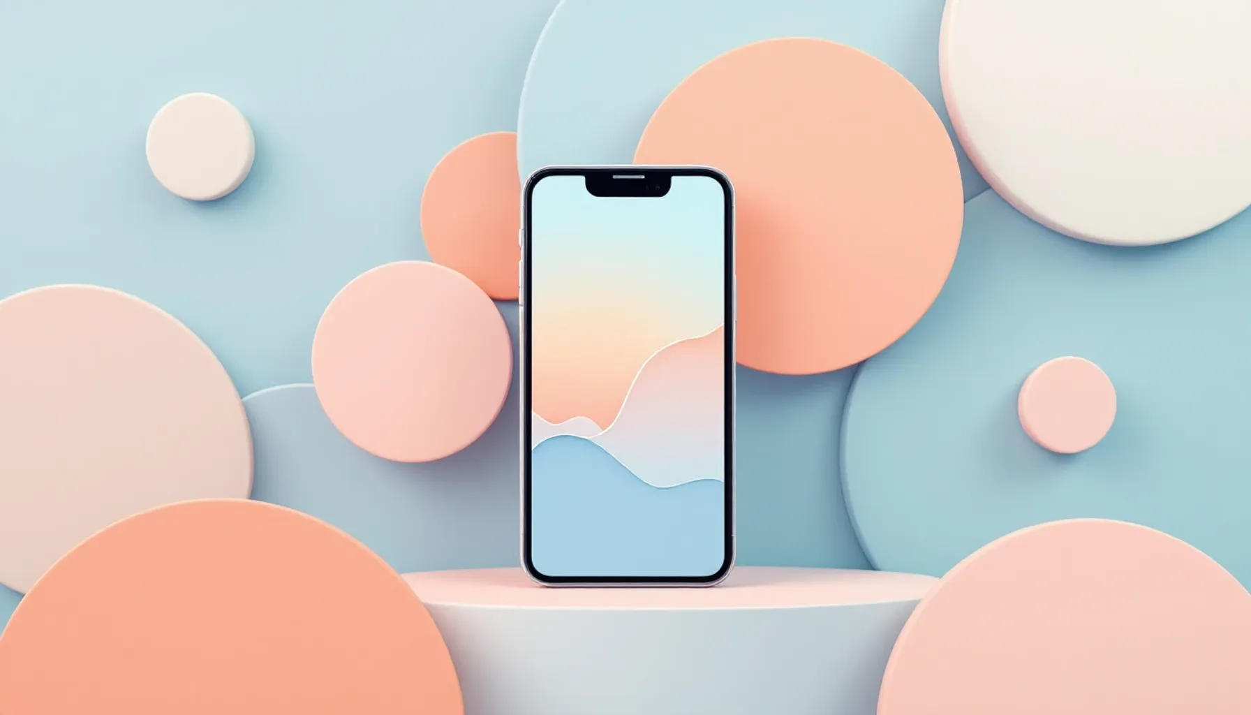 Minimalist flat illustration of a smartphone displaying a temperature chart with a gentle upward curve, surrounded by ab